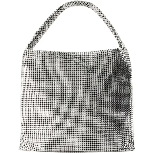 Tote Bags, female, , Size: ONE SIZE Pixel Tote Bag - Aluminum - Silver - Paco Rabanne - Modalova