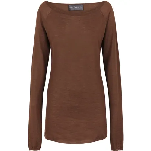 Cashmere Boatneck Long Sweater Teja , female, Sizes: L, S, 2XL, M, XL - Cortana - Modalova