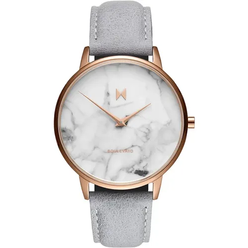 Watches, female, , Size: ONE SIZE Rosegold Boulevard Watch with Grey Leather - Mvmt - Modalova