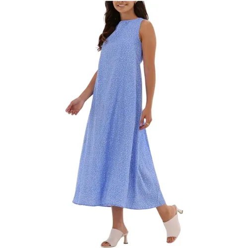 Blaues Midi-Kleid mit offenem Rücken , Damen, Größe: XS - NA-KD - Modalova
