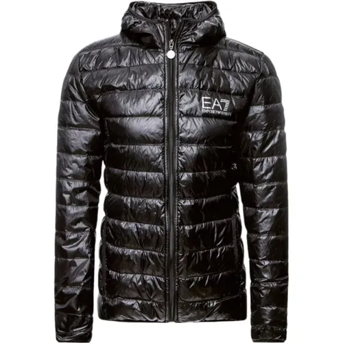 Herren Daunenjacke mit Elastischen Bündchen , Herren, Größe: 2XL - Emporio Armani EA7 - Modalova