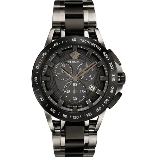 Sport Tech Chronograph Watch , male, Sizes: ONE SIZE - Versace - Modalova