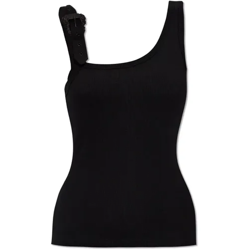 Geripptes Tanktop , Damen, Größe: S - Versace Jeans Couture - Modalova