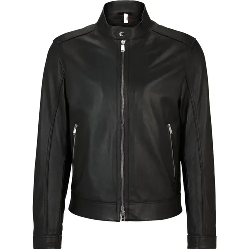 Mansell Leather Jacket in , male, Sizes: L - Hugo Boss - Modalova