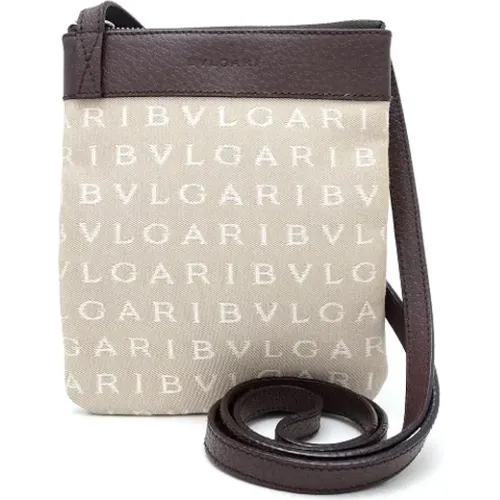 Pre-owned Cross Body Bags, female, , Size: ONE SIZE Pre-owned Canvas shoulder-bags - Bvlgari Vintage - Modalova