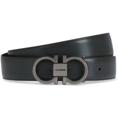 Belts, male, , Size: 115 CM Double Gancini Belts - Salvatore Ferragamo - Modalova