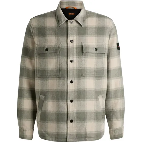 Modern Overshirt with Contemporary Check Pattern , male, Sizes: XL - Hugo Boss - Modalova