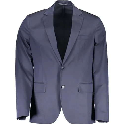 Klassische Blaue Baumwolljacke mit Taschen , Herren, Größe: XL - Gant - Modalova