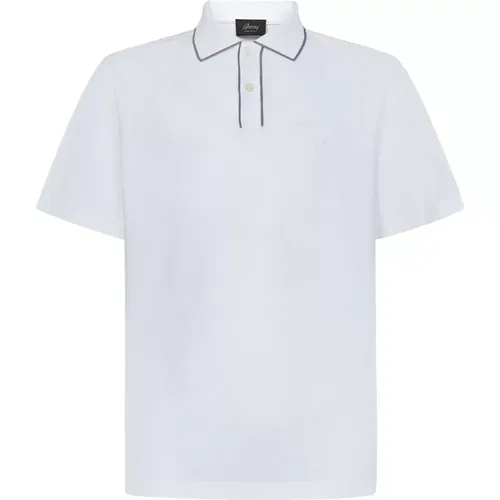 Weißes Poloshirt mit Kontrastierenden Kanten , Herren, Größe: S - Brioni - Modalova