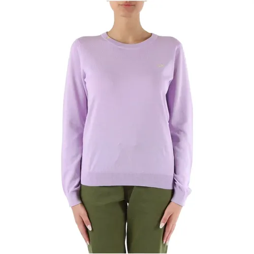 Cotton embroidered crewneck sweater , female, Sizes: XL, L - Sun68 - Modalova