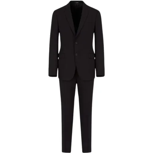 Single Breasted Suits, male, , Size: 4XL Stretch Wool Jacket - Emporio Armani - Modalova