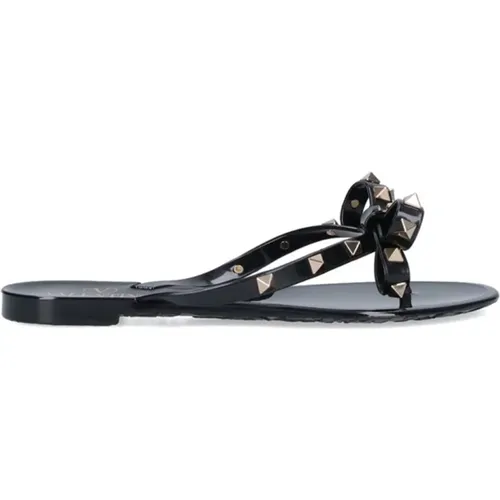 Flip Flops, female, , Size: 5 US Studded Leather Thong Sandals - Valentino Garavani - Modalova