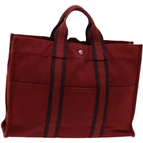 Pre-owned Tote Bags, female, , Size: ONE SIZE Pre-owned Canvas handbags - Hermès Vintage - Modalova