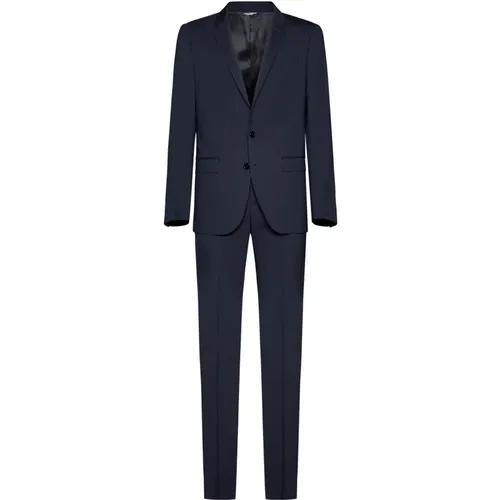 Single Breasted Suits, male, , Size: M Cotton-Blend Tailored Suit - Dolce & Gabbana - Modalova