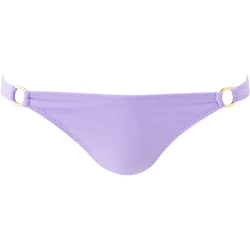 Lavender Bikini Bottom with Golden Trim , female, Sizes: XS, S - Melissa Odabash - Modalova