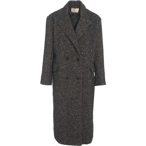 Bouclé Herringbone Coat , female, Sizes: 2XS, S, XS - Kaos - Modalova