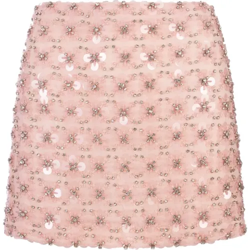 Sequin Mini Skirt Pink Rhinestones , female, Sizes: S, XS - P.a.r.o.s.h. - Modalova
