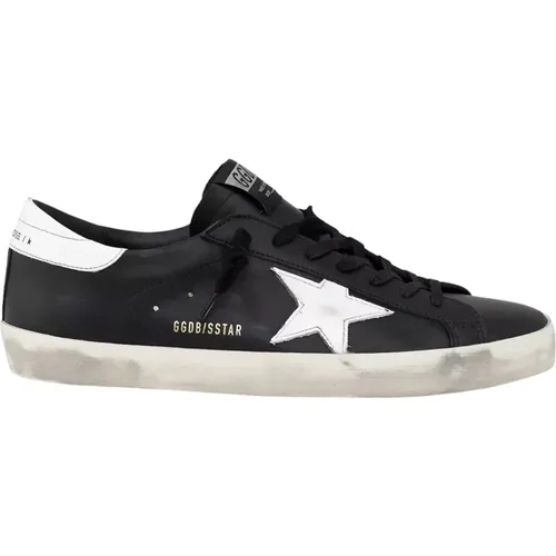 Schwarze Leder Superstar Sneakers - Golden Goose - Modalova