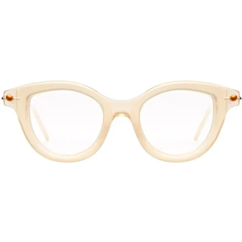 Glasses, female, , Size: ONE SIZE Sunlight Cream Ivory Acetate Clear Lens - Kuboraum - Modalova