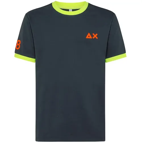Fluoreszierendes Logo T-Shirt , Herren, Größe: S - Sun68 - Modalova