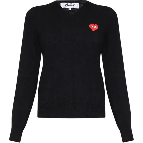 Wollpullover mit Logo , Damen, Größe: M - Comme des Garçons Play - Modalova