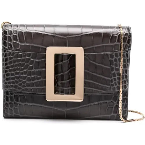 Croco Embossed Leather Clutch Bag , female, Sizes: ONE SIZE - Boyy - Modalova