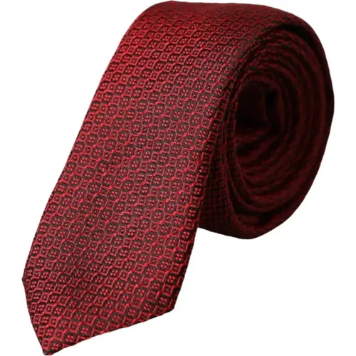 Ties, male, , Size: ONE SIZE Patterned Silk Adjustable Men's Tie - Dolce & Gabbana - Modalova