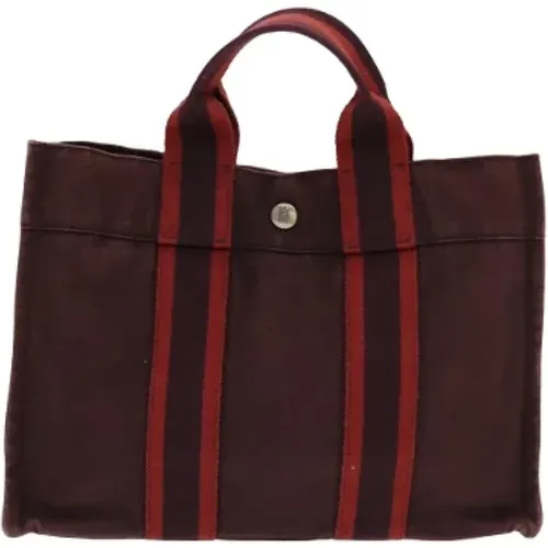 Pre-owned Tote Bags, female, , Size: ONE SIZE Pre-owned Canvas handbags - Hermès Vintage - Modalova