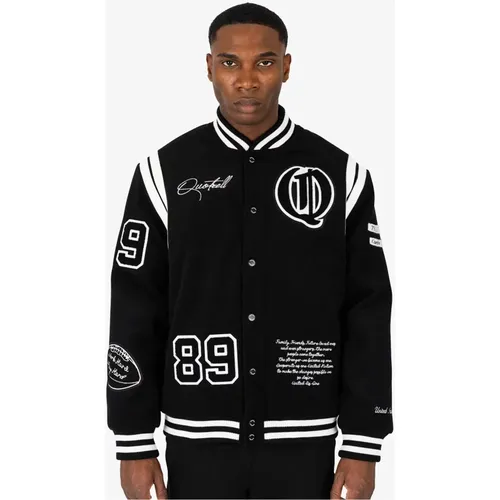 Bomber Jackets, male, , Size: L University Football Jacket /White - Quotrell - Modalova