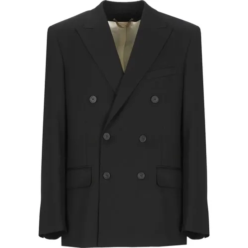 Blazers, male, , Size: L Wool Double Breasted Jacket - Golden Goose - Modalova