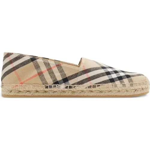 Espadrilles, female, , Size: 11 US Slip-On Check Pattern Espadrilles - Burberry - Modalova