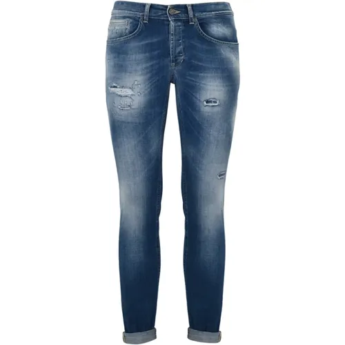 Denim Skinny Jeans with Distressed Details , male, Sizes: W38, W32, W29, W30, W33, W36, W34 - Dondup - Modalova