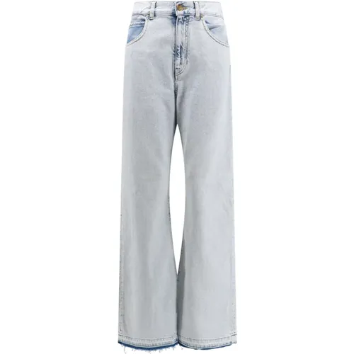 Wide Leg Jeans with Button and Zip Closure , female, Sizes: W26, W25, W27, W24 - pinko - Modalova