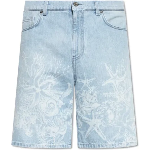 Denim shorts , male, Sizes: W30 - Versace - Modalova