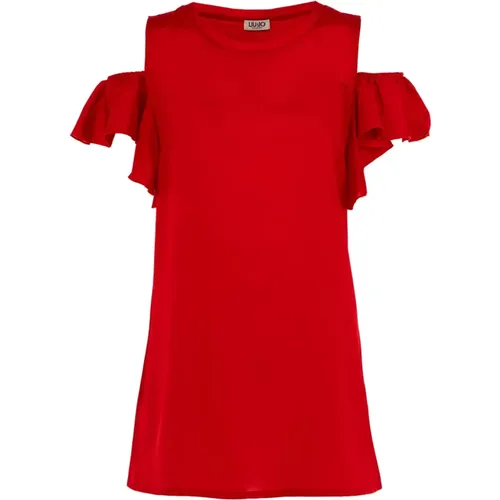 Rotes Crop Top Sommerstil , Damen, Größe: M - Liu Jo - Modalova