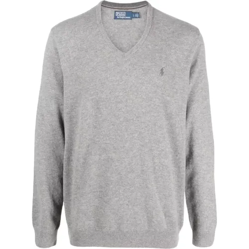 Grey Sweaters LS VN Pp-Long Sleeve-Pullover , male, Sizes: L, XL - Polo Ralph Lauren - Modalova