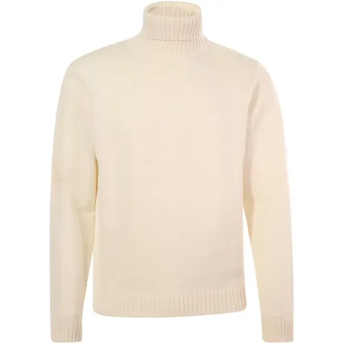 Turtlenecks, male, , Size: 2XL Cream Merino Wool Turtleneck - Zanone - Modalova