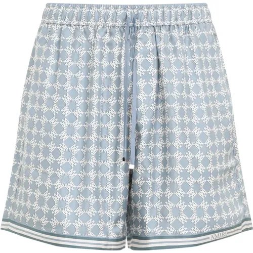 Luxuriöse Blaue Seiden-Twill-Shorts - Amiri - Modalova