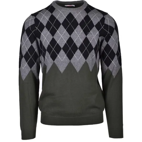 Stylischer Pullover aus Merino-Baumwollmischung , Herren, Größe: M - Sun68 - Modalova