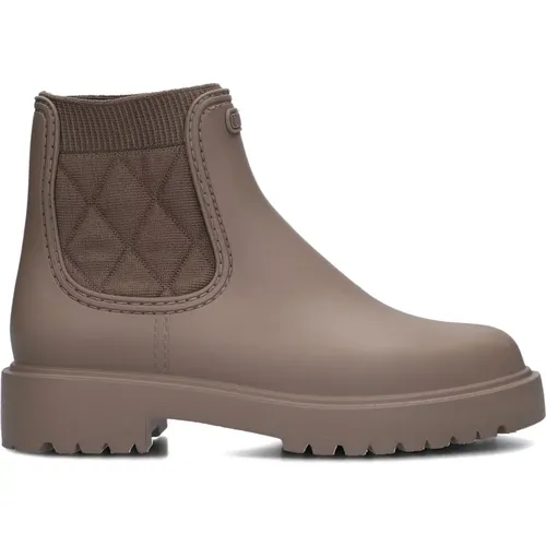 Taupe Chelsea Regen Stiefeletten , Damen, Größe: 36 EU - Unisa - Modalova