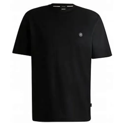 T-Shirts, male, , Size: L Cotton Logo T-shirt Mercerized - Boss - Modalova