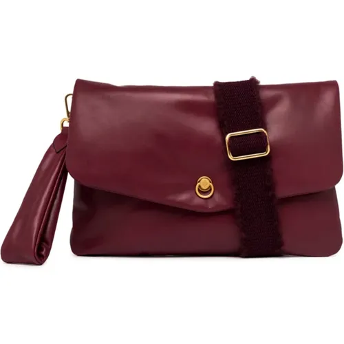 Elegant Bordeaux Leather Handbag Aw24 , female, Sizes: ONE SIZE - Gianni Chiarini - Modalova