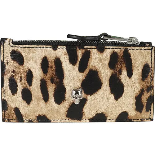 Leopardenmuster Vegan Clutch Schwarz - alexander mcqueen - Modalova