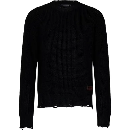 Crew Neck Wool Sweater , male, Sizes: M - Dsquared2 - Modalova