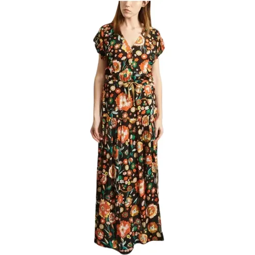 Floral Print Long Dress , female, Sizes: XS - La Petite Française - Modalova