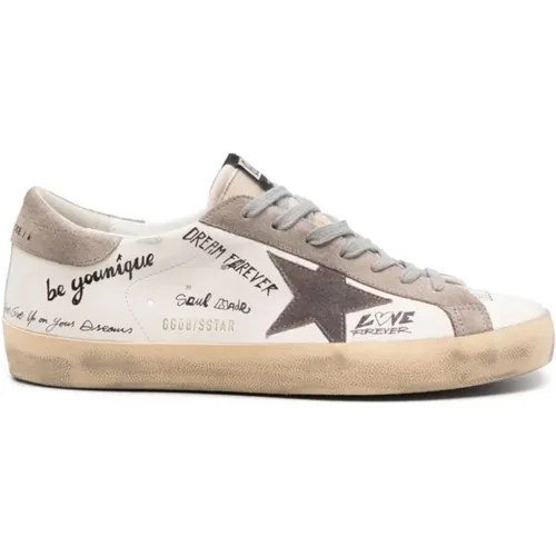 Graffiti Star Calf Sneakers , male, Sizes: 9 UK, 11 UK - Golden Goose - Modalova