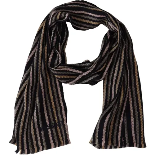 Winter Scarves, male, , Size: ONE SIZE Wool Knit Fringe Scarf - Missoni - Modalova