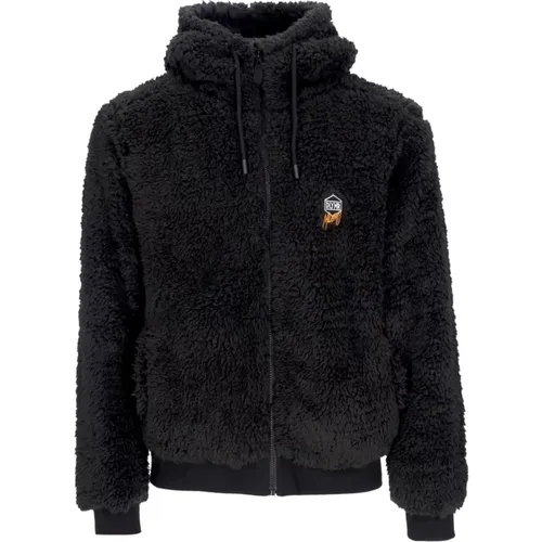 Zip-throughs, male, , Size: M Sherpa Zip Hoodie Graphite - Dolly Noire - Modalova