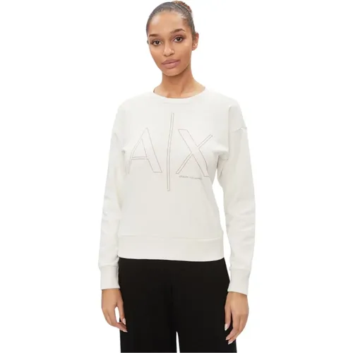 Classic Crewneck Sweatshirt , female, Sizes: M, L - Armani Exchange - Modalova