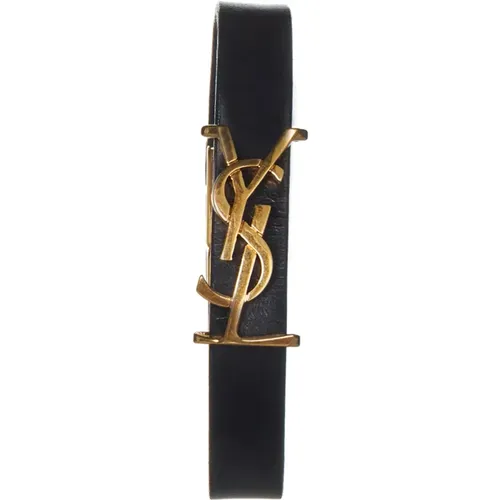 YSL Charm Leather Bracelet , female, Sizes: L - Saint Laurent - Modalova